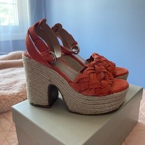 Marc Fisher Suede Braided Block Heel